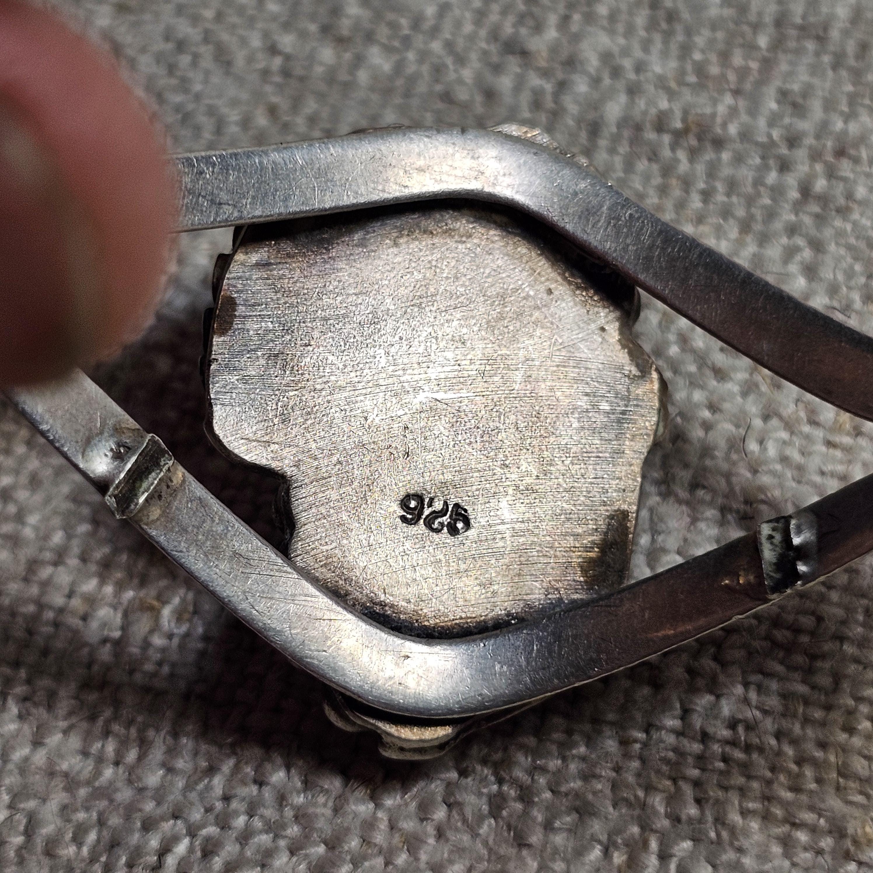 Two Turquoise Vintage Native Sterling Old Pawn fits 6 1/2" wrist. JB 312