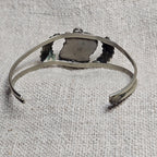 Fancy Silverwork Blue Turquoise Vintage Native Sterling Old Pawn fits 6 1/4" wrist. JB 311