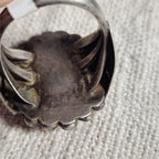 Rustic Blue Turquoise Vintage Sterling Ring Size 12 1/2 Old Pawn JR 381