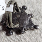 Quirky '60s Turquoise Sterling Man Ring Size 10 3/4 Old Pawn JR 475