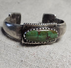 Jock Favour Green Turquoise Ingot Silver Cuff Bracelet 7 1/2" wrist JB 298