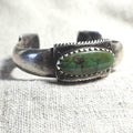 Jock Favour Green Turquoise Ingot Silver Cuff Bracelet 7 1/2" wrist JB 298