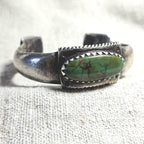 Jock Favour Green Turquoise Ingot Silver Cuff Bracelet 7 1/2" wrist JB 298