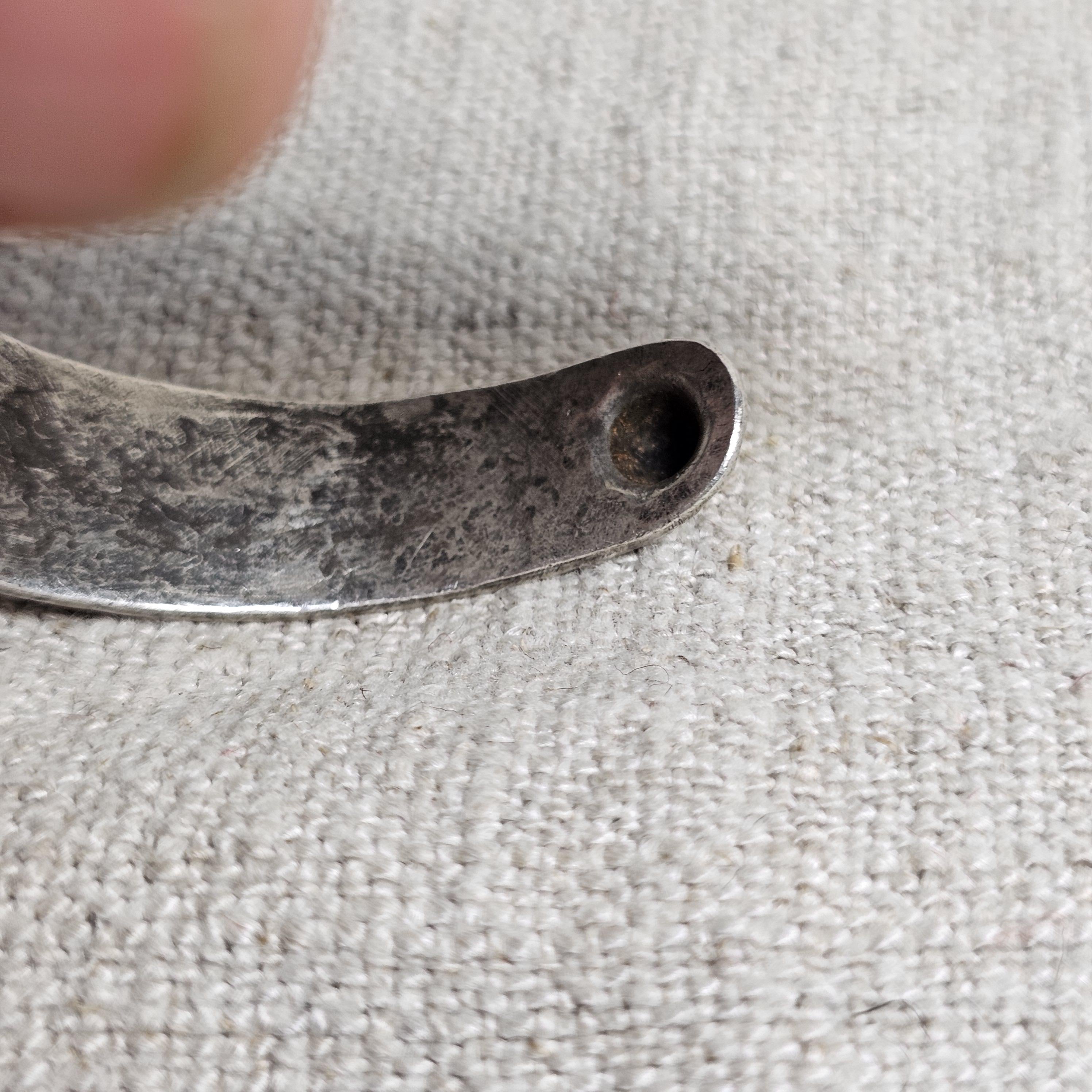 1920s Coin Silver Whirling Log Cuff  7" wrist  JB 105