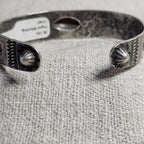 1920s Coin Silver Whirling Log Cuff  7" wrist  JB 105