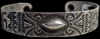 1920s Coin Silver Whirling Log Cuff  7" wrist  JB 105