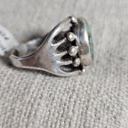 Big Blue Turquoise Hippy Vintage Sterling Ring Size 10 1/2 Old Pawn JR 434