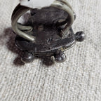 Quirky '60s Turquoise Sterling Man Ring Size 10 3/4 Old Pawn JR 475