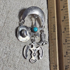 Fabulous Cowgirl Vintage Silver & Turquoise Earrings # JE 648