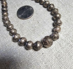 1950s 16"  Vintage Navajo Pearls Graduated Necklace Old Pawn Sterling. JN 815