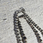 1950s 16"  Vintage Navajo Pearls Graduated Necklace Old Pawn Sterling. JN 815