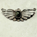 1930s Thunderbird Pin Cerillos Turquoise Native Old Pawn # JP 191