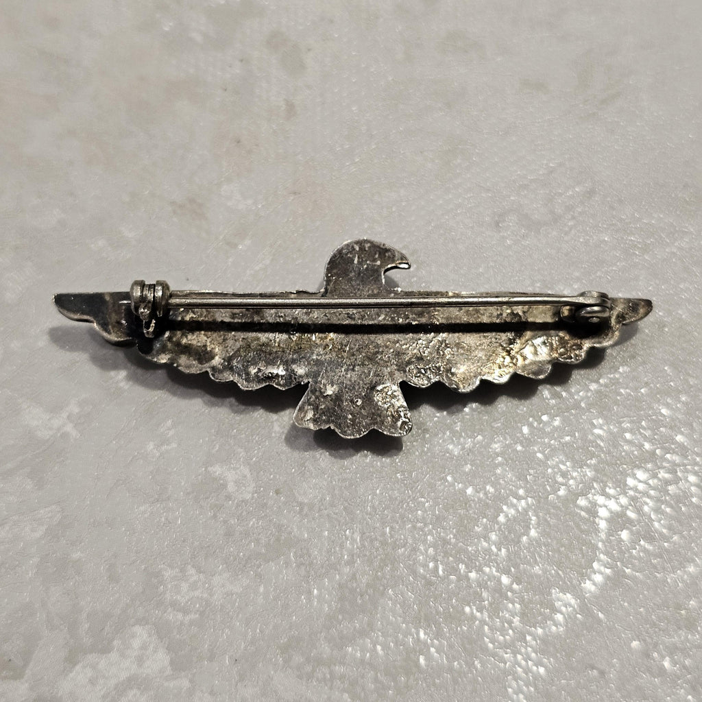 1930s Thunderbird Pin 3 Blue Turquoise Stones Native Old Pawn # JP 185