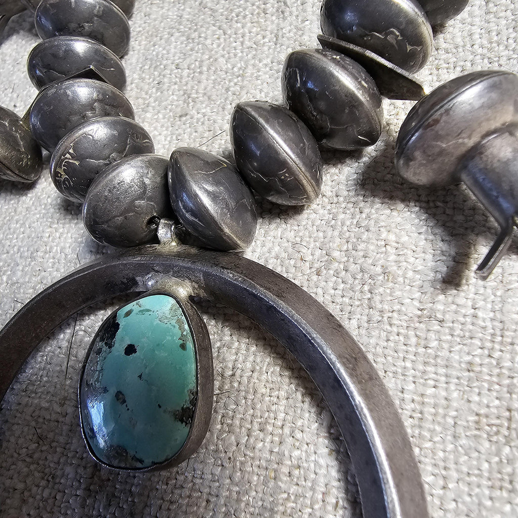 1940s Mercury Dimes Squash Blossom Turquoise 430 Grams Old Pawn  JN 812