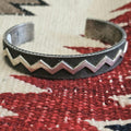 Tufa Cast Signed Vintage Native Sterling Old Pawn fits 7 3/4" wrist. JB 985