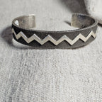 Tufa Cast Signed Vintage Native Sterling Old Pawn fits 7 3/4" wrist. JB 985