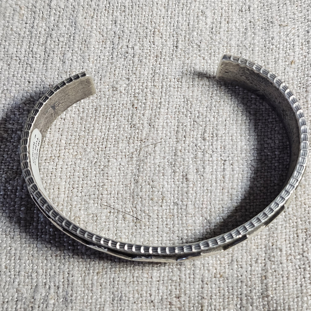 Tufa Cast Signed Vintage Native Sterling Old Pawn fits 7 3/4" wrist. JB 985