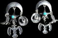 Fabulous Cowgirl Vintage Silver & Turquoise Earrings # JE 648
