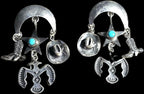 Fabulous Cowgirl Vintage Silver & Turquoise Earrings # JE 648