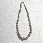 1950s 16"  Vintage Navajo Pearls Graduated Necklace Old Pawn Sterling. JN 815