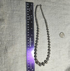 20" Interesting Strand of Graduated Vintage Navajo Pearls Old Pawn Sterling. JN 817