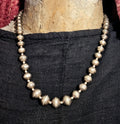 20" Interesting Strand of Graduated Vintage Navajo Pearls Old Pawn Sterling. JN 817