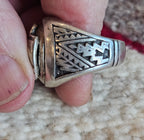 1940s Cast Silver Thunderbird Hopi ring size 9 1/2. JR 785