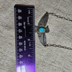 1930s Vintage Thunderbird Blue Turquoise Native Necklace Old Pawn JN 845