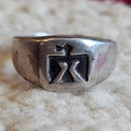 C 1950s Cast Sterling Thunderbird Band Old Pawn size 8. JR 795