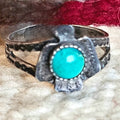 Small Thunderbird Turquoise Old Pawn size 6 1/2 JR 483