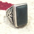 1950s Thunderbird Green Turquoise Vintage Ring Sterling Old Pawn Size 7 1/2 JR 724
