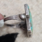 Rectangles of Natural Blue Turquoise Vintage Sterling Ring Size 8 Old Pawn JR 744