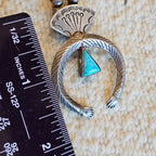 C 1910 Ingot Silver and Turquoise Naja Bead Necklace  JN 703