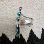 Cowgirl Steer Head Shape Blue Turquoise Vintage Sterling Ring Size 10 1/2 Old Pawn JR 745