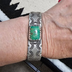 Buffalo Ingot Cuff Green Turquoise Native  fits 7" wrist JB 385