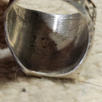 1950s Thunderbird Zuni Inlay Vintage Ring Sterling Old Pawn Size 10 JR 645