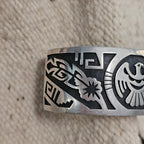 Mark Tawahongva Hopi Thunderbird Silver Native Cuff Bracelet Old Pawn. 7" wrist. JB 324