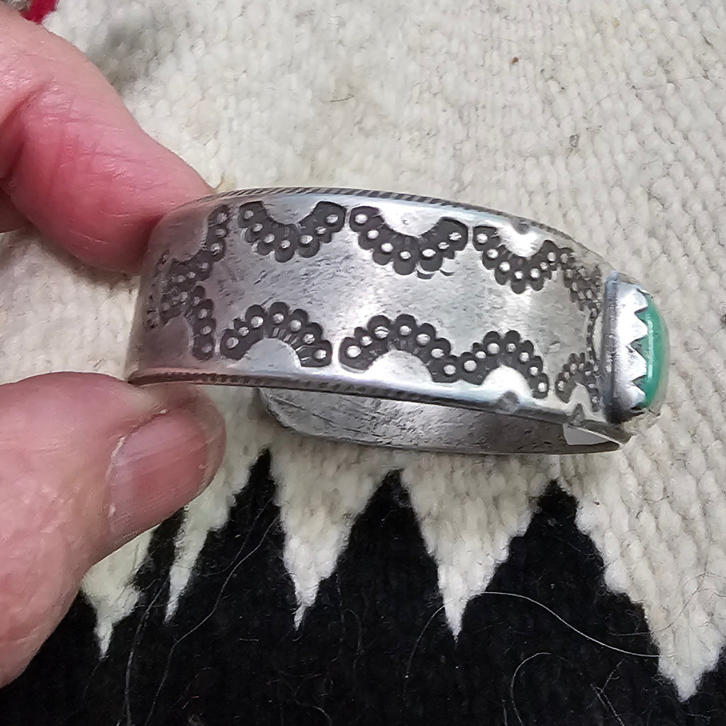 Buffalo Ingot Cuff Green Turquoise Native  fits 7" wrist JB 385