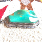Chunky 4" Royston Turquoise Vintage Native Pendent JPN 163