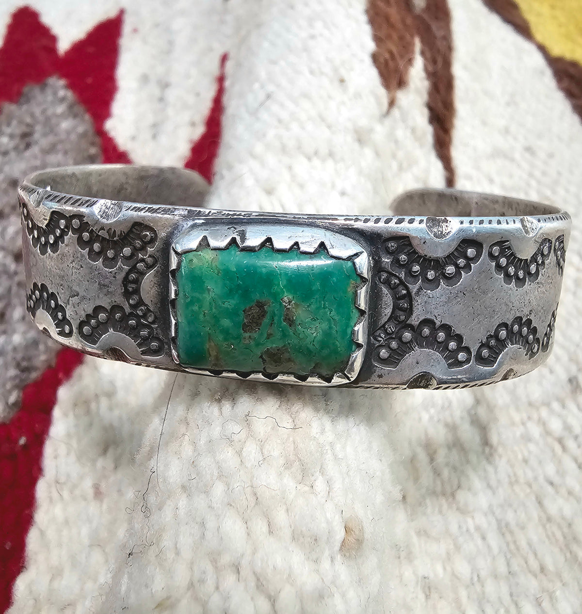 Buffalo Ingot Cuff Green Turquoise Native  fits 7" wrist JB 385