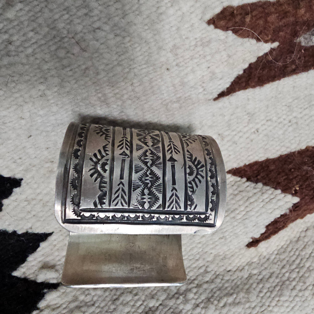 Tawney Willie Silver Native Cuff Bracelet Old Pawn. 7" wrist. JB 355