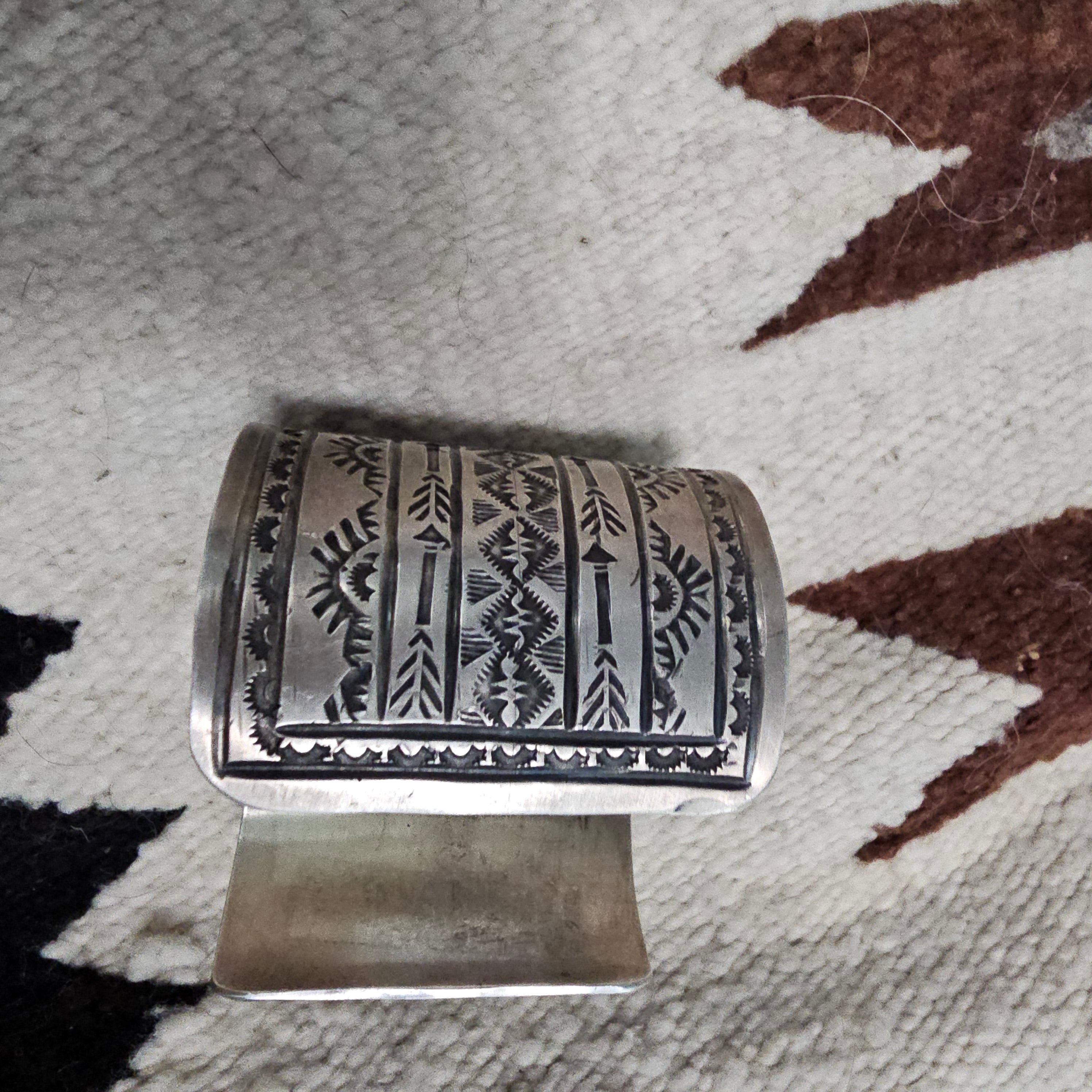 Tawney Willie Silver Native Cuff Bracelet Old Pawn. 7" wrist. JB 355