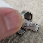 Larry Golsh Zia Blue Turquoise Vintage Sterling Ring Size 8 Old Pawn JR 808