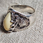 Elk Tooth Silver & Gold Ring Vintage Ring Size 9 1/2 Old Pawn JR 725