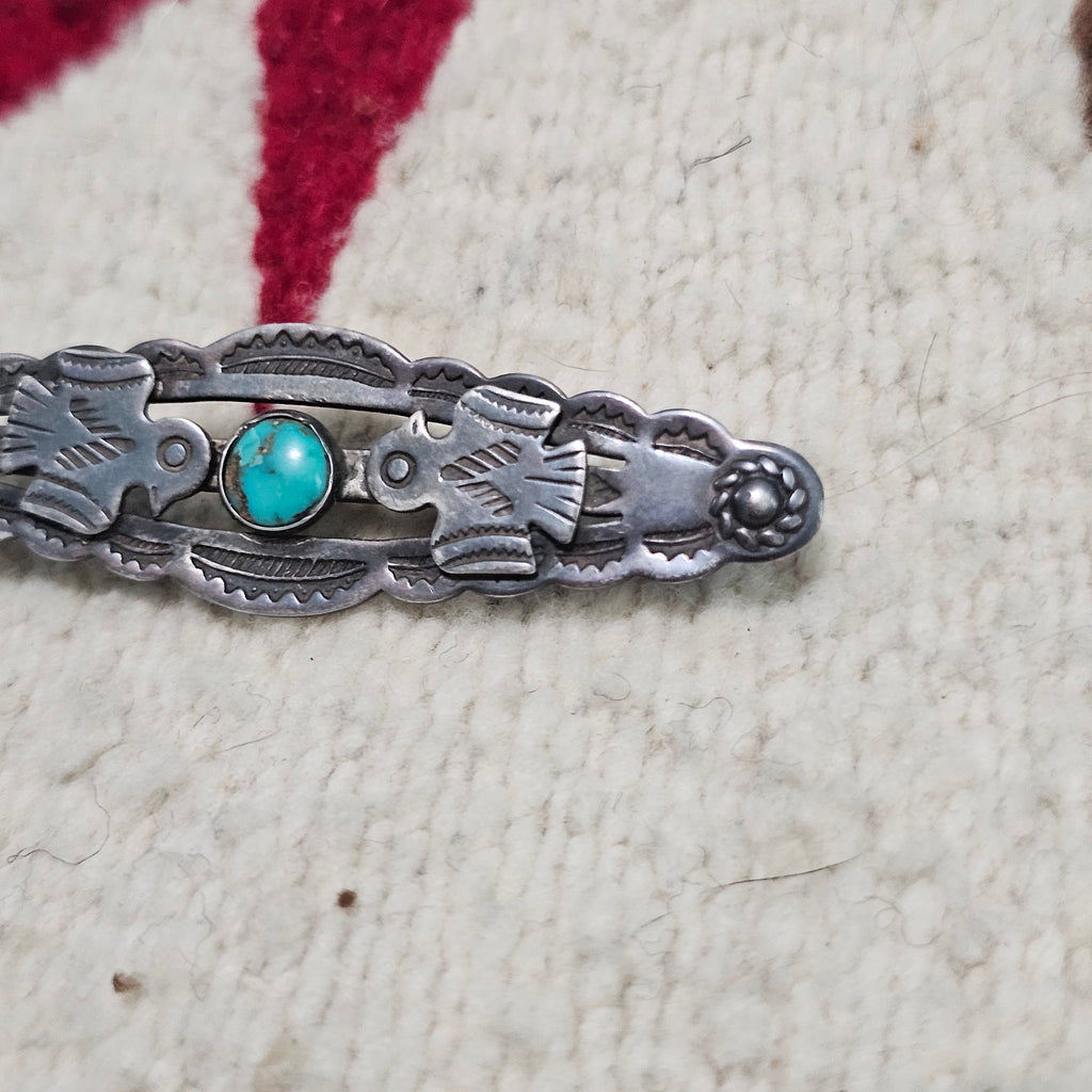 Harvey Thunderbird Vintage Native Pin with Turquoise  JP 203