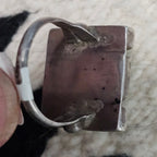 Rectangles of Natural Blue Turquoise Vintage Sterling Ring Size 8 Old Pawn JR 744