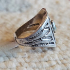 C1930s Classic Thunderbird Vintage Native Ring Turquoise size 9 1/2 JR 816