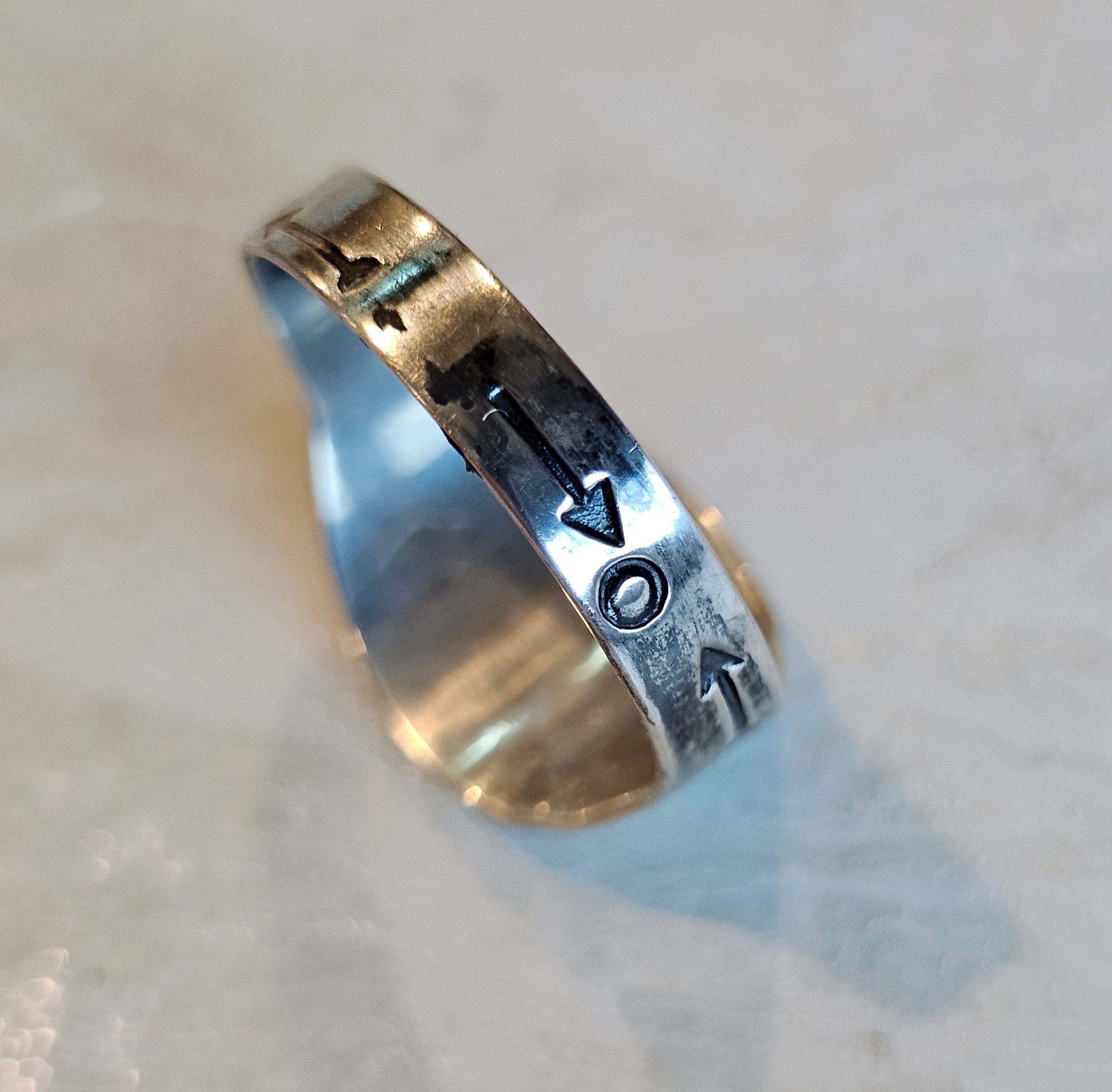 1930s Thunderbird Cigar Band Vintage Ring Sterling Old Pawn Size 9 JR 707