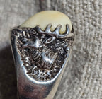 Elk Tooth Silver & Gold Ring Vintage Ring Size 9 1/2 Old Pawn JR 725