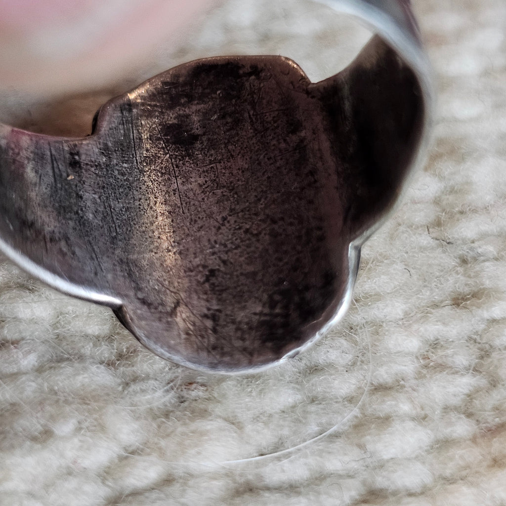 1930s Whirling Log Turquoise Ring size 9. JR 739